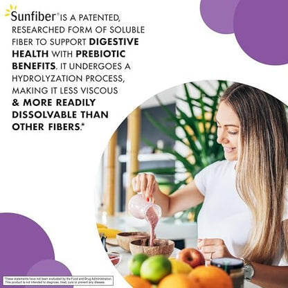 BlueBonnet Nutrition Sunfiber – 6 g pflanzliche präbiotische lösliche Ballaststoffe – Unterstützt die Verdauungsgesundheit* – Sofort löslich – Nicht-GVO, vegan, koscher, Low-FODMAP – Ungeschmackvoll, 7,4 OZ, 30 Portionen