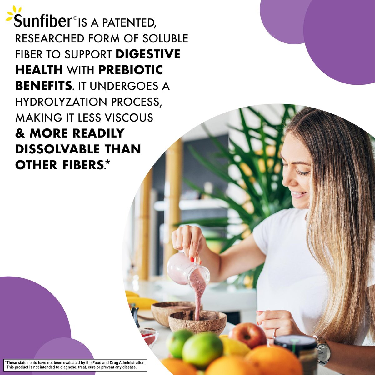 BlueBonnet Nutrition Sunfiber – 6 g pflanzliche präbiotische lösliche Ballaststoffe – Unterstützt die Verdauungsgesundheit* – Sofort löslich – Nicht-GVO, vegan, koscher, Low-FODMAP – Ungeschmackvoll, 7,4 OZ, 30 Portionen
