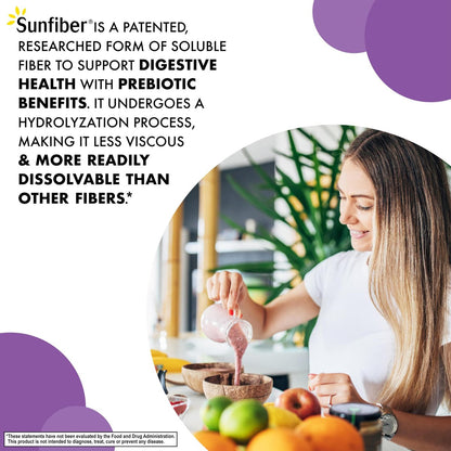 BlueBonnet Nutrition Sunfiber – 6 g pflanzliche präbiotische lösliche Ballaststoffe – Unterstützt die Verdauungsgesundheit* – Sofort löslich – Nicht-GVO, vegan, koscher, Low-FODMAP – Ungeschmackvoll, 7,4 OZ, 30 Portionen