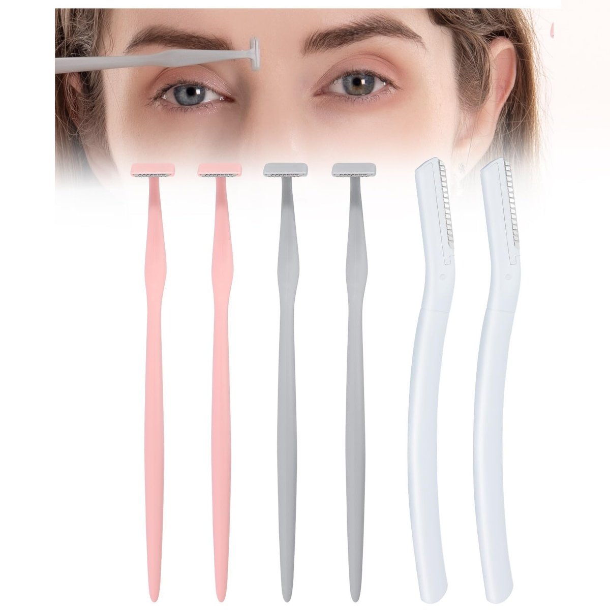 Augenbrauenrasierer mit Dermaplane-Rasierern Set – Japanische Klingenrasierer – Kleine Gesichtsrasierer für Pfirsichfusseln und feine Haare, multifunktionale Dermaplaning-Werkzeuge für Damen und Herren