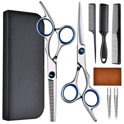 YUQGAOP Haarschere Set – Professionelle Edelstahl-Haarschneideschere für Damen, Herren und Kinder, inkl. Effilierschere, scharfe Klingen, Friseurschere für den perfekten Haarschnitt zu Hause