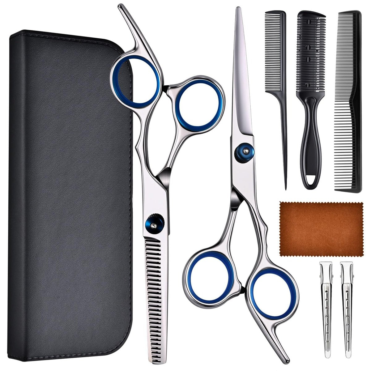YUQGAOP Haarschere Set – Professionelle Edelstahl-Haarschneideschere für Damen, Herren und Kinder, inkl. Effilierschere, scharfe Klingen, Friseurschere für den perfekten Haarschnitt zu Hause