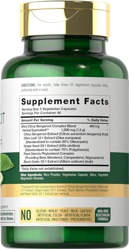 Carlyle Citrus Bergamot Komplex | 120 Kapseln | Nahrungsergänzungsmittel | Non-GMO, Glutenfrei