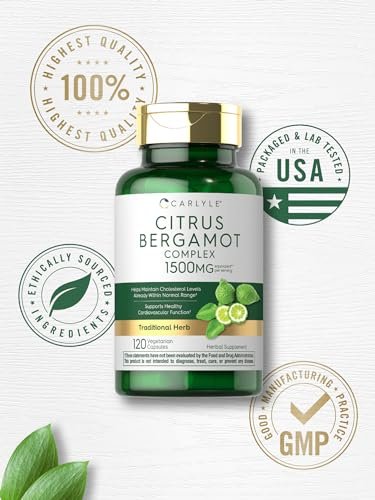 Carlyle Citrus Bergamot Komplex | 120 Kapseln | Nahrungsergänzungsmittel | Non-GMO, Glutenfrei