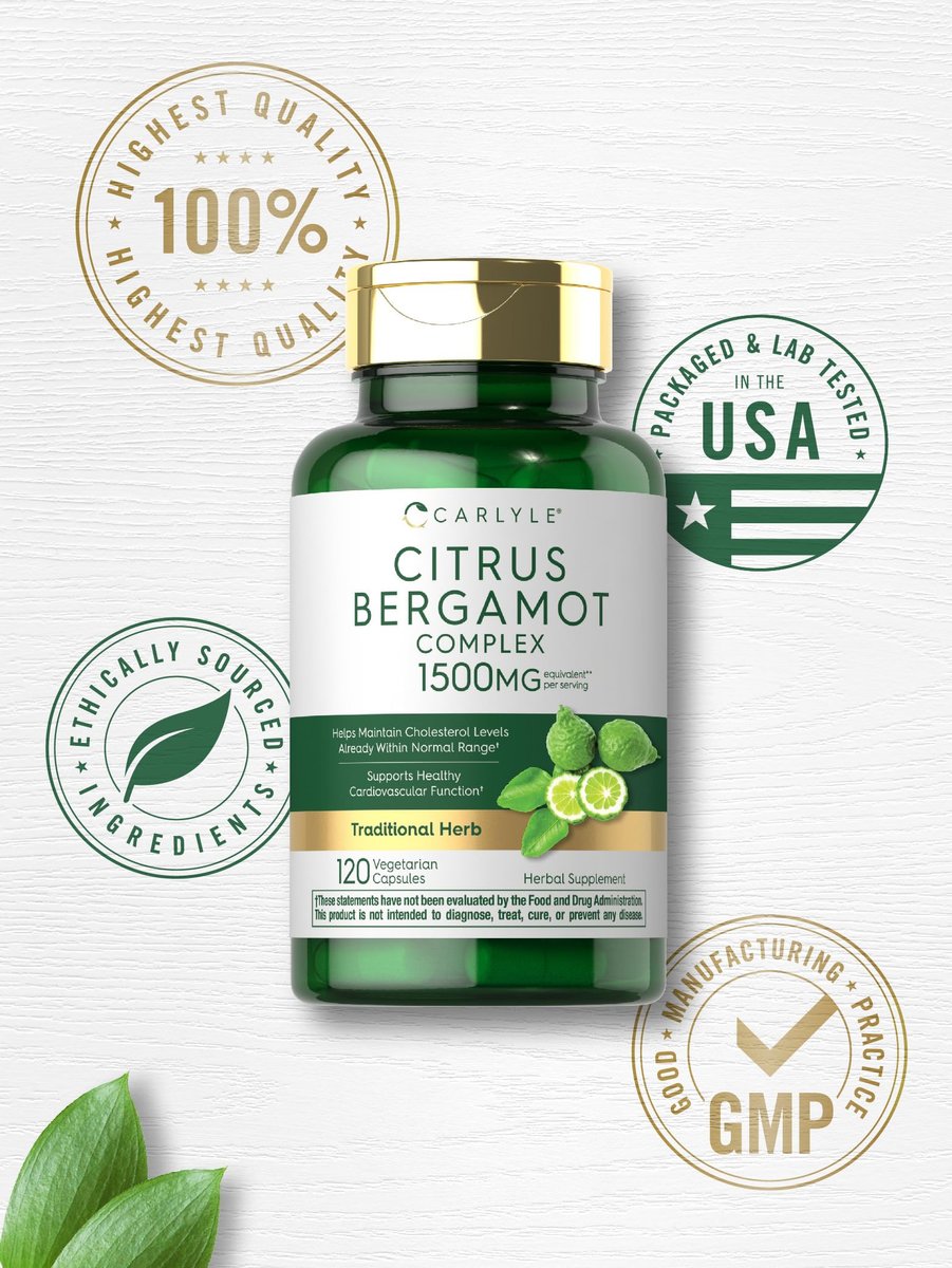 Carlyle Citrus Bergamot Komplex | 120 Kapseln | Nahrungsergänzungsmittel | Non-GMO, Glutenfrei
