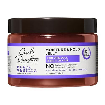 Carol's Daughter Black Vanilla Feuchtigkeit & Halt Gel – Haargel für trockenes Haar mit Sheabutter, Jojoba & Vanille, 355 ml