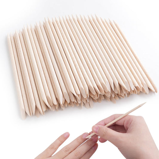 400 Stück orangefarbene Nagelhautstäbchen aus Holz, 11,4 cm, für Maniküre und Pediküre, Wachsstäbchen, hautfreundlich