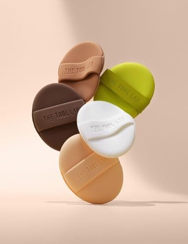 THE TOOL LAB Langanhaltender Tension Puff (Glow-Typ, Oval) - Koreanischer Olive Young Make-up Schwamm für flüssige Foundation, Cushion, Contouring & Rouge - 100% reines Rubycell für feuchtigkeitsspendenden Auftrag - 6,6 cm