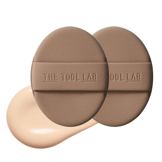 THE TOOL LAB Langanhaltender Tension Puff (Glow-Typ, Oval) - Koreanischer Olive Young Make-up Schwamm für flüssige Foundation, Cushion, Contouring & Rouge - 100% reines Rubycell für feuchtigkeitsspendenden Auftrag - 6,6 cm