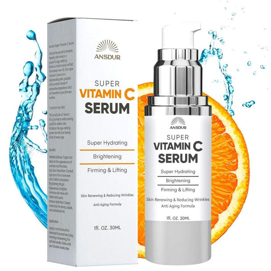 Super Vitamin C Serum für Frauen über 70: Vitamin C Gesichtsserum mit Niacinamid, Bakuchiol, Hyaluronsäure – Feuchtigkeitsspendend, Straffend, Reduziert Altersflecken und Fältchen – Koreanische Hautpflege, 30 ml