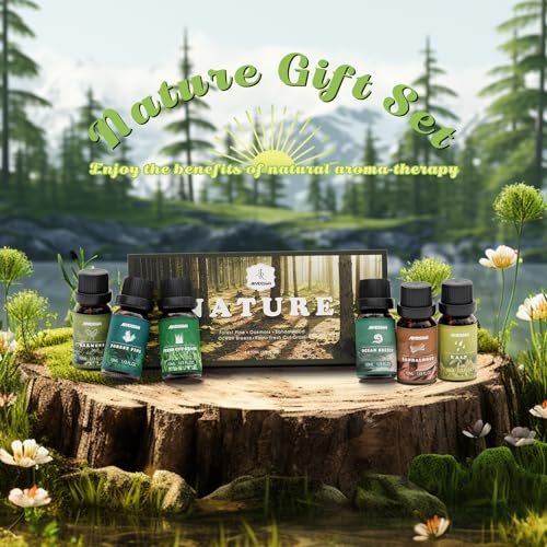 ARVIDSSON Nature Essential Oil Set – 6 natürliche Duftöle für Kerzen, Diffuser & Aromatherapie (Frisch geschnittenes Gras, Meeresbrise, Regen, Kiefer, Sandelholz, Eichenmoos) 10 ml