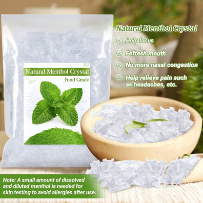 MAQIHAN 2oz Menthol Kristalle Bulk – Organische Mentholkristalle für Duschbomben, Aromatherapie, Vapo-Tabletten, Erkältungs- & Stauungslinderung, Pfefferminzöl-Herstellung