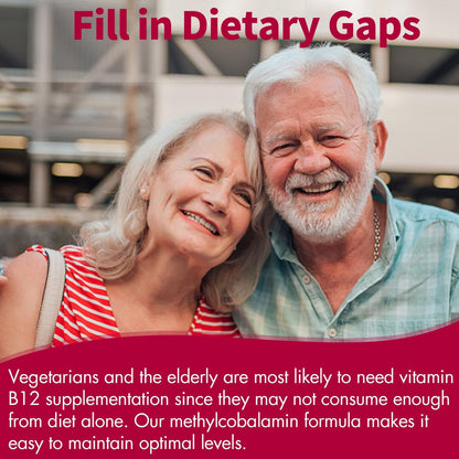 Vitamin B12, Methylcobalamin 10000 mcg, Aktive B12 Vitamine, Veganes Methyl-B12 für Energiestoffwechsel & Gehirngesundheit, Stärkt das Immunsystem, Natürlicher Erdbeergeschmack, Ohne Zucker, 90 schnell lösliche Tabletten