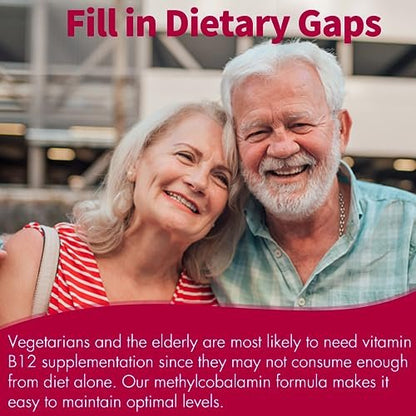 Vitamin B12, Methylcobalamin 10000 mcg, Aktive B12 Vitamine, Veganes Methyl-B12 für Energiestoffwechsel & Gehirngesundheit, Stärkt das Immunsystem, Natürlicher Erdbeergeschmack, Ohne Zucker, 90 schnell lösliche Tabletten