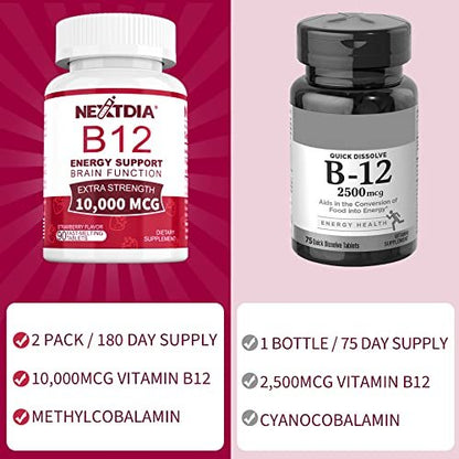 Vitamin B12, Methylcobalamin 10000 mcg, Aktive B12 Vitamine, Veganes Methyl-B12 für Energiestoffwechsel & Gehirngesundheit, Stärkt das Immunsystem, Natürlicher Erdbeergeschmack, Ohne Zucker, 90 schnell lösliche Tabletten