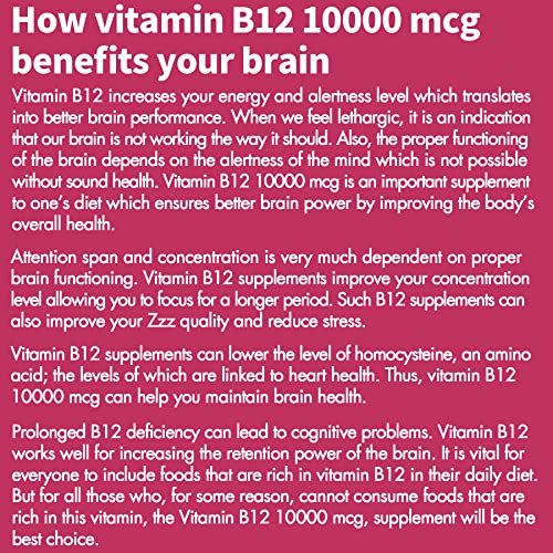 Vitamin B12, Methylcobalamin 10000 mcg, Aktive B12 Vitamine, Veganes Methyl-B12 für Energiestoffwechsel & Gehirngesundheit, Stärkt das Immunsystem, Natürlicher Erdbeergeschmack, Ohne Zucker, 90 schnell lösliche Tabletten