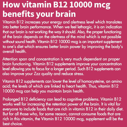 Vitamin B12, Methylcobalamin 10000 mcg, Aktive B12 Vitamine, Veganes Methyl-B12 für Energiestoffwechsel & Gehirngesundheit, Stärkt das Immunsystem, Natürlicher Erdbeergeschmack, Ohne Zucker, 90 schnell lösliche Tabletten