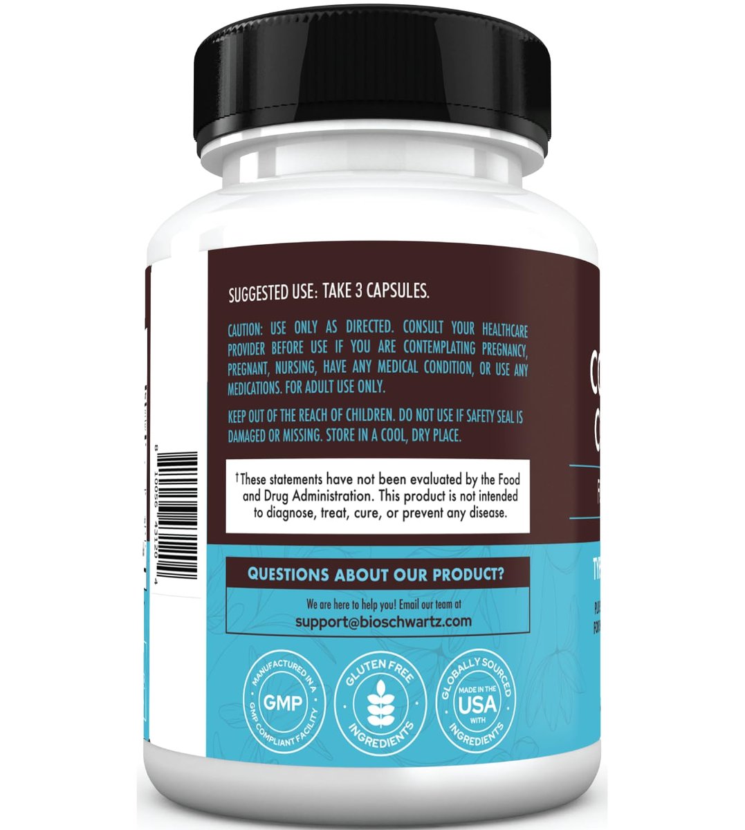 BioSchwartz Hydrolysiertes Multi-Kollagen mit Vitamin C, Biotin, Keratin und Hyaluronsäure – 135 Kapseln für Haut, Haare und Nägel