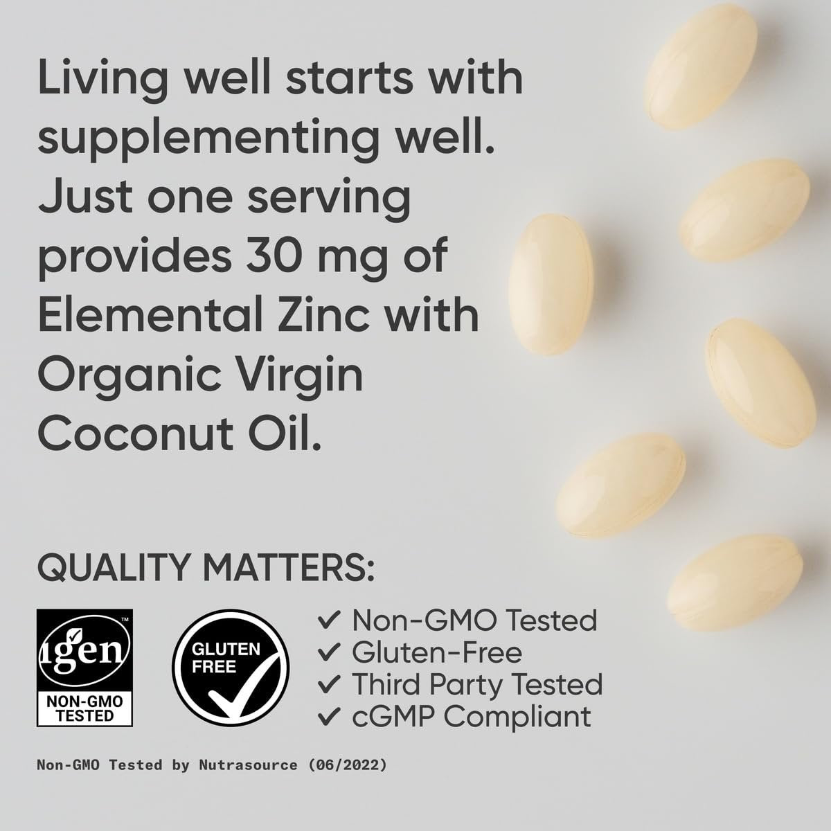 Sports Research Hochdosiertes Zink Picolinat 30 mg mit Bio-Kokosöl – Hoch absorbierbares Zink für Immunsystem & Enzymfunktion – Non-GMO getestet & glutenfrei (180 flüssige Softgels)