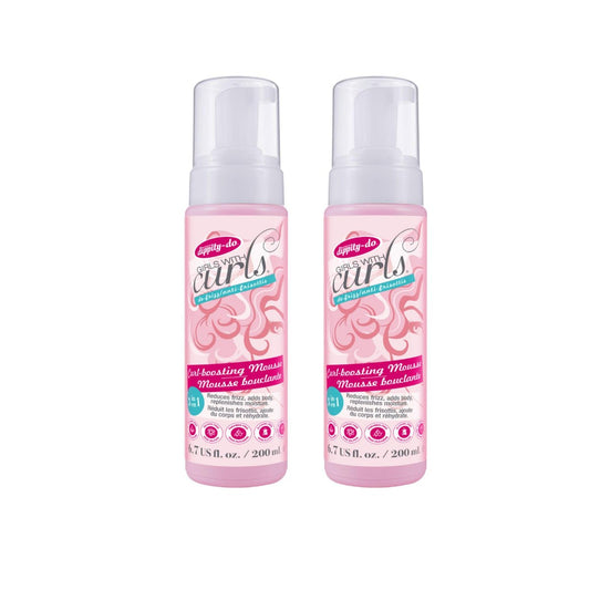 Dippity Do Girls With Curls Curl Enhancing Mousse – Leichter, alkoholfreier 3-in-1-Schaumfestiger für lockiges & welliges Haar mit Hibiskus & Olivenöl – Anti-Frizz & elastische Locken – 2er-Pack (2x 200 ml)