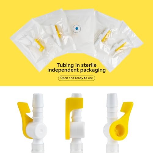 Ximter Katheterventil 5er-Pack – Sterile Einweg-Harnableitungsventile mit Sicherheitshebel, Universalanschluss und weichem Silikonschlauch – Einhandbedienung, auslaufsicher und bequem