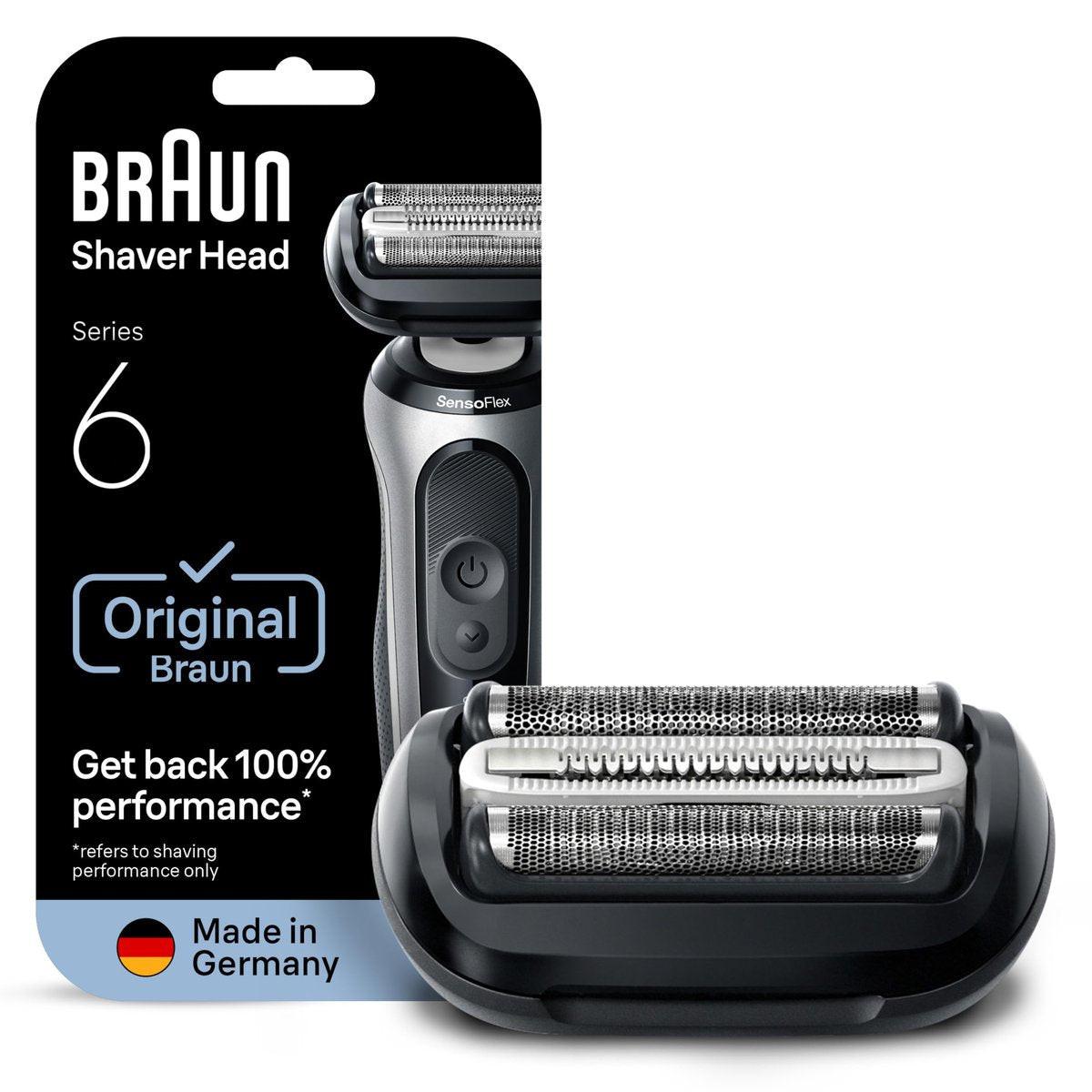 Braun Series 6 Rasierer Ersatzkopf mit Sensitive Skinguard, Kompatibel mit neuen Series 6 Rasierern, 64B, Schwarz