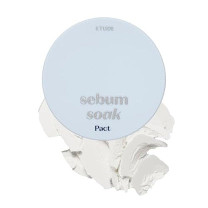 ETUDE Sebum Soak Pact – Ölkontroll-Puder für matte, weiche Haut | Koreanisches Mineralpuder gegen Glanz | K-Beauty Geschenkidee