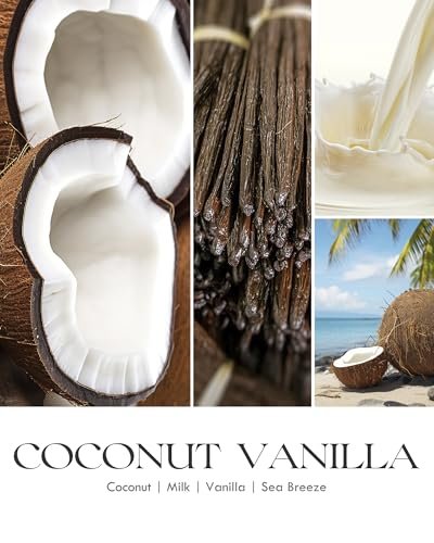 AOOVOO Kokos-Vanille Kerze – 9 oz Duftkerze aus Sojawachs für Aromatherapie und Wohlfühlen