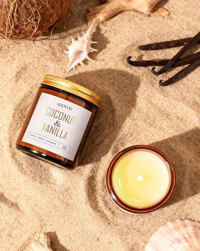AOOVOO Kokos-Vanille Kerze – 9 oz Duftkerze aus Sojawachs für Aromatherapie und Wohlfühlen