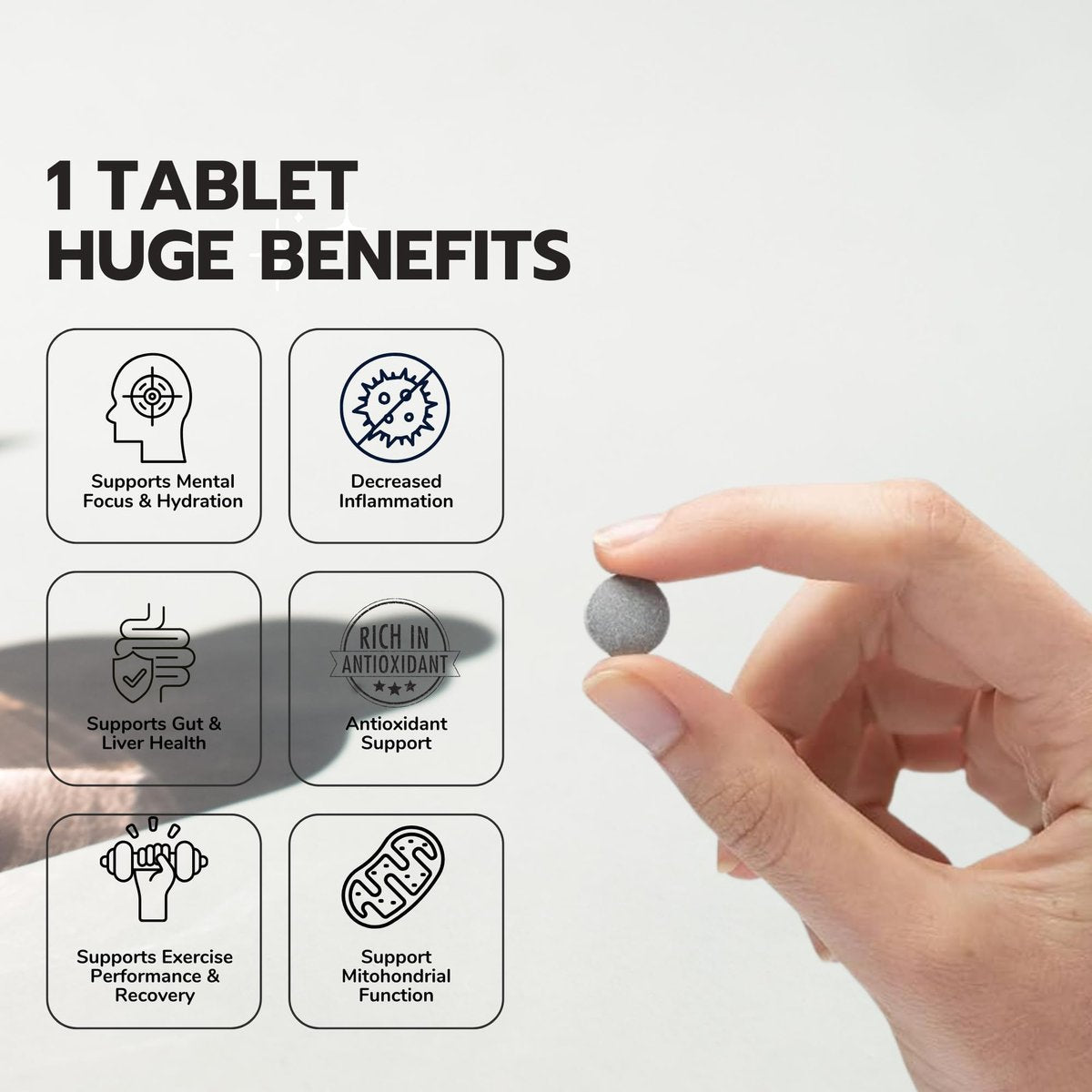 Hydrogen-Wasser-Tabletten für Trinkwasser – 30 Tabletten, 12 PPM Nanoblasen – Hergestellt in den USA