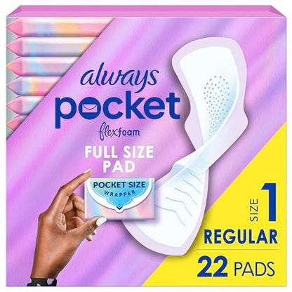 Always Pocket Flexfoam Binden, Größe 1, Normal, mit Flügeln, 22 Stück