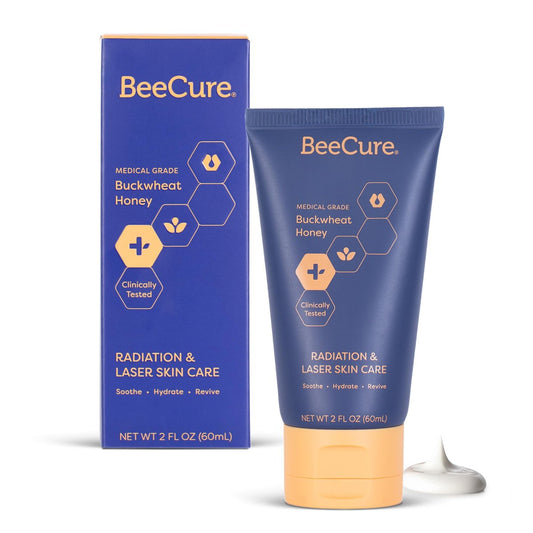 BeeCure Strahlungs- & Laser-Hautpflegecreme – Calendula Creme mit natürlichem Buchweizenhonig, feuchtigkeitsspendend, beruhigend nach Sonnenbrand oder Hautrötungen, für empfindliche Haut – 60 ml