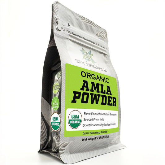 Spice Profile USDA Bio Amla-Pulver – Laborgeprüft auf Schwermetalle, wiederverschließbarer 4oz-Beutel, Amalaki, Indische Stachelbeere