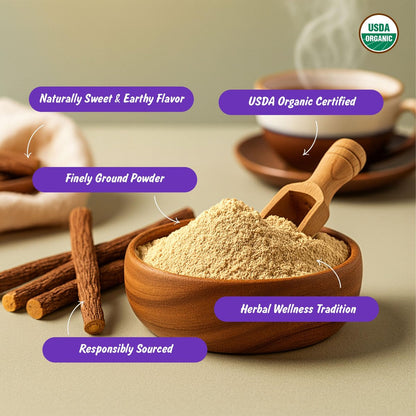 Spice Profile USDA Bio-Lakritzpulver, laborgeprüft auf Schwermetalle, wiederverschließbarer 4oz Beutel, Mulethi, Regaliz en Polvo