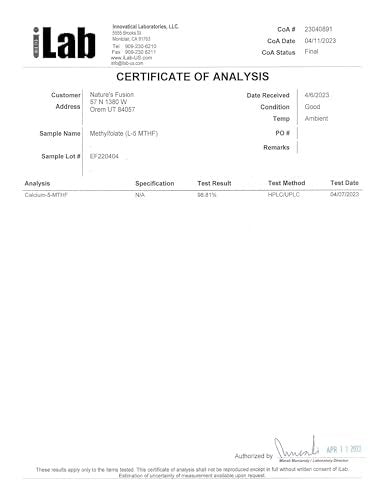 Nutri 5-MTHF L-Methylfolat 1 mg – 4-Monatsvorrat, 120 vegane Tabletten – Methylierte Folat-Ergänzung für kognitive Funktion, Herzgesundheit, pränatale Unterstützung – 3rd Party getestet – NSF-zertifizierte Einrichtung
