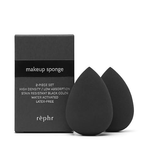 rephr Makeup Sponge – Professioneller Make-up Schwamm für flüssiges Foundation & Concealer, nahtloses, streifenfreies Finish, vegan, tierversuchsfrei, latexfrei, 2 Stück