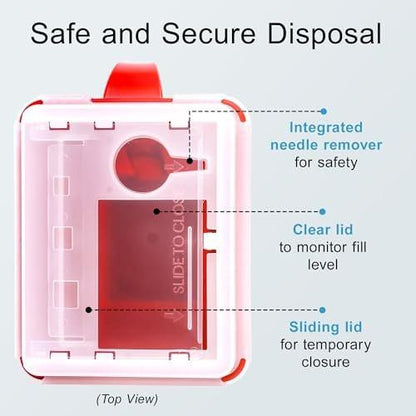 BioBox Sharps Container Klein - 1 Quart - Entsorgungsbehälter für zu Hause und im Labor - Tragbare Nadelentsorgung und Reisegröße Biohazard-Behälter