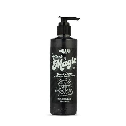 Dynamic Color Co - Black Magic Stencil Primer, Tattoo Stencil Gel für langanhaltende Abdrücke, 8 oz Flasche, Hergestellt in den USA, nie an Tieren getestet
