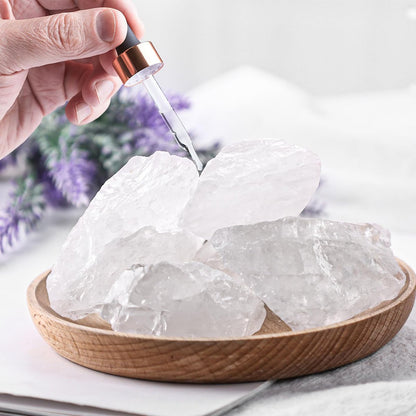 JOHOUSE 6 Stücke Klare Quarzkristalle mit Glas, Natürliche Rohsteine Große Kristalle Bulk Heilsteine für Reiki-Heilung, Tumbling-Brunnensteine (1,6 x 1,2 x 1,2 Zoll)