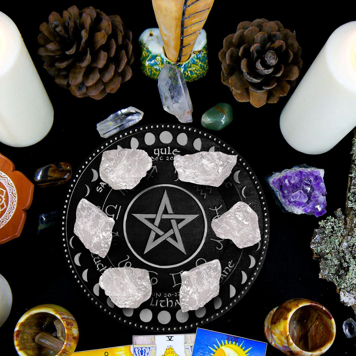JOHOUSE 6 Stücke Klare Quarzkristalle mit Glas, Natürliche Rohsteine Große Kristalle Bulk Heilsteine für Reiki-Heilung, Tumbling-Brunnensteine (1,6 x 1,2 x 1,2 Zoll)