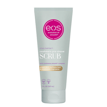 eos Cashmere Skin Collection Pre-Shave Scrub - Vanilla Cashmere, Peeling Körperpeeling, Feuchtigkeitsspendend, Shea Zucker, 207 ml