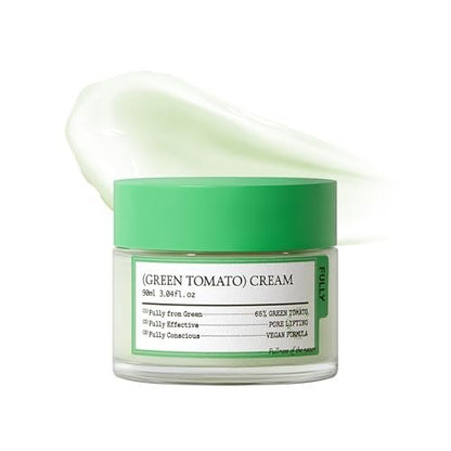 FULLY Green Tomato Facial Cream – Porenverfeinernde Feuchtigkeitscreme mit 65% Grüntomaten-Extrakt und Vitamin C, 3,04 fl.oz.