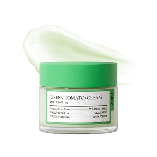 FULLY Green Tomato Facial Cream – Porenverfeinernde Feuchtigkeitscreme mit 65% Grüntomaten-Extrakt und Vitamin C, 3,04 fl.oz.