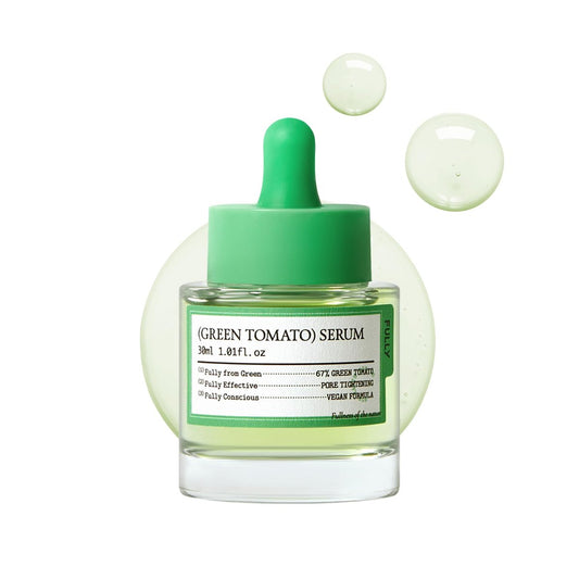 FULLY Green Tomato Serum – Porenverfeinernd mit 67% Grüntomaten-Extrakt, Vitamin C und PHA, für straffe und hydratisierte Haut, vegan & dermatologisch getestet, 30 ml