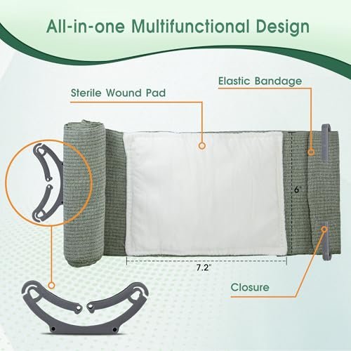 SuccorWare 6 Zoll 3er-Pack Israeli Bandage – Notfallverband mit Vakuum-Sterilverpackung – für Wundversorgung, Erste-Hilfe-Set, medizinisches Trauma-Kit-Nachfüllpack