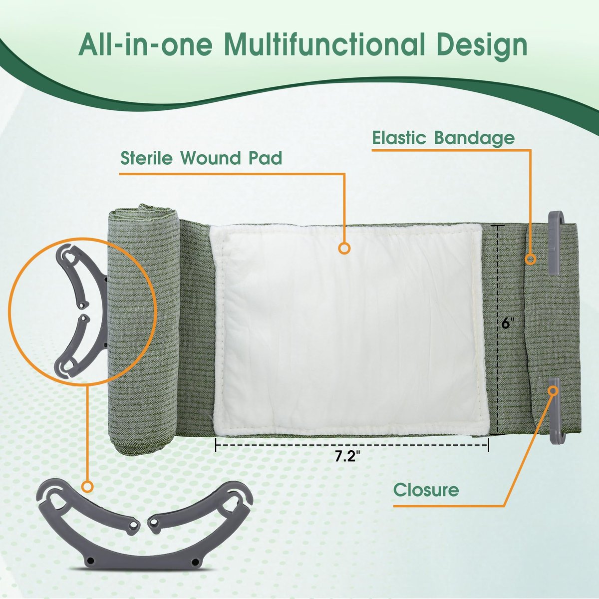 SuccorWare 6 Zoll 3er-Pack Israeli Bandage – Notfallverband mit Vakuum-Sterilverpackung – für Wundversorgung, Erste-Hilfe-Set, medizinisches Trauma-Kit-Nachfüllpack