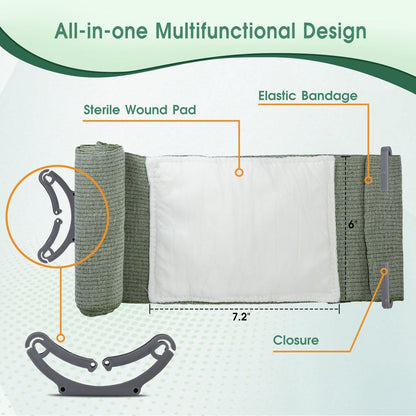 SuccorWare 6 Zoll 3er-Pack Israeli Bandage – Notfallverband mit Vakuum-Sterilverpackung – für Wundversorgung, Erste-Hilfe-Set, medizinisches Trauma-Kit-Nachfüllpack