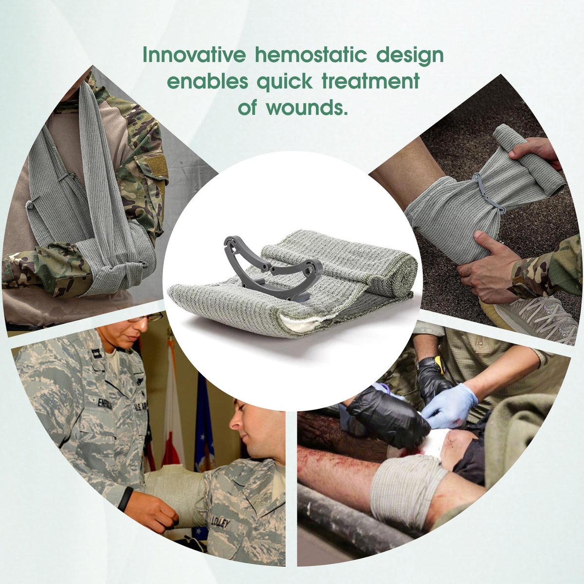 SuccorWare 6 Zoll 3er-Pack Israeli Bandage – Notfallverband mit Vakuum-Sterilverpackung – für Wundversorgung, Erste-Hilfe-Set, medizinisches Trauma-Kit-Nachfüllpack