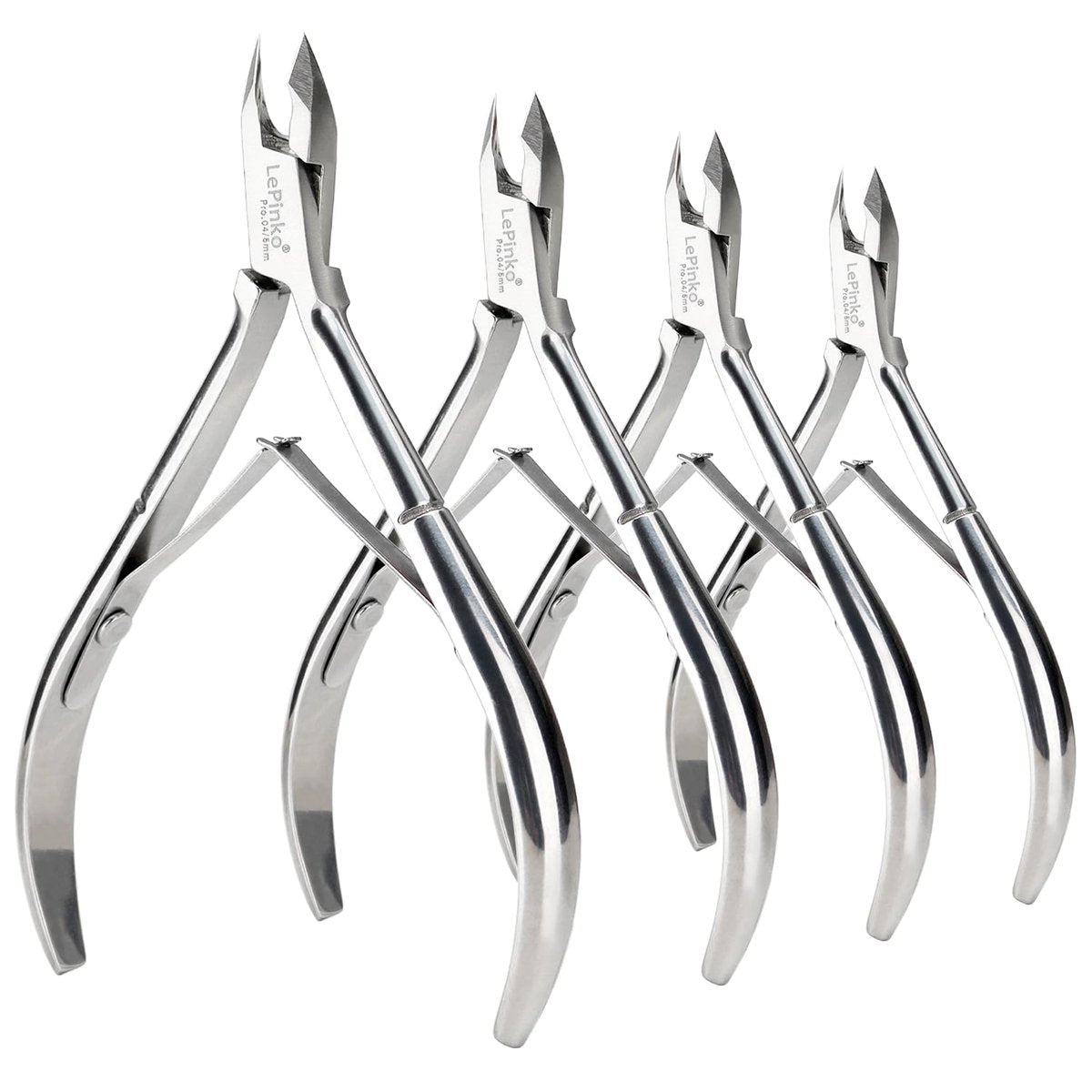 LePinko 4er-Pack Aufgerüstetes Nagelhautentferner-Set, Scharfer Hornhaut-Clipper, Arbeitssparender Cuticula-Entferner für Finger- und Fußnägel, Maniküre-Pediküre-Werkzeug für Frauen und Männer, 5 mm Backe