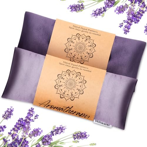 Gewichtete Augenmaske für Schlaf, Yoga, Meditation, Lavendel-Augenkissen beheizbar gegen Kopfschmerzen, Nebenhöhlen- und Trockene Augen, Feucht-Wärmemaske Lila Entspannungsgeschenke für Frauen (Lila&Flieder)